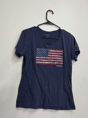American flag Columbia Graphic Short sleeve  shirt patriotic outerwear top